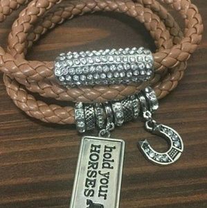Leather horse lovers bracelet